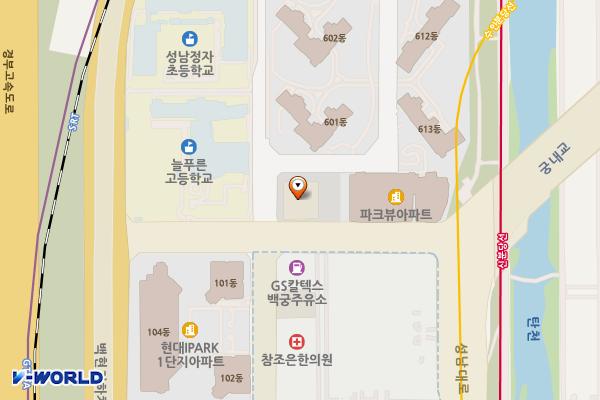 분당정자청소년수련관 위치 지도 — 경기도 성남시 분당구 성남대로407번길 12 (정자동)
