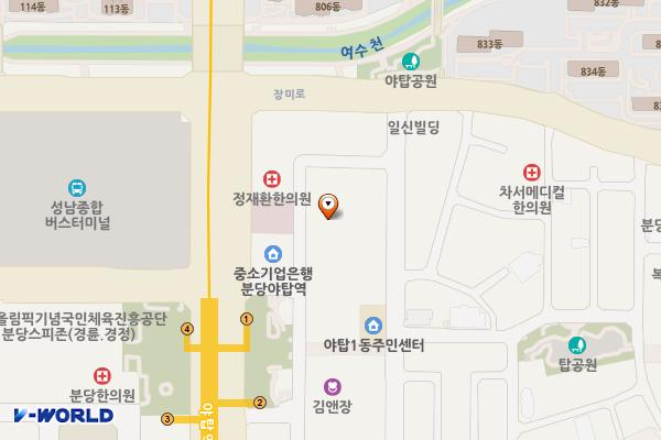 금탑프라자 위치 지도 — 경기도 성남시 분당구 성남대로926번길 12, 금탑프라자 (야탑동)