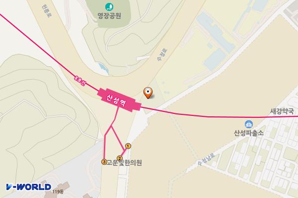 산성역환승주차장 위치 지도 — 경기도 성남시 수정구 수정로366번길 7 (산성동)