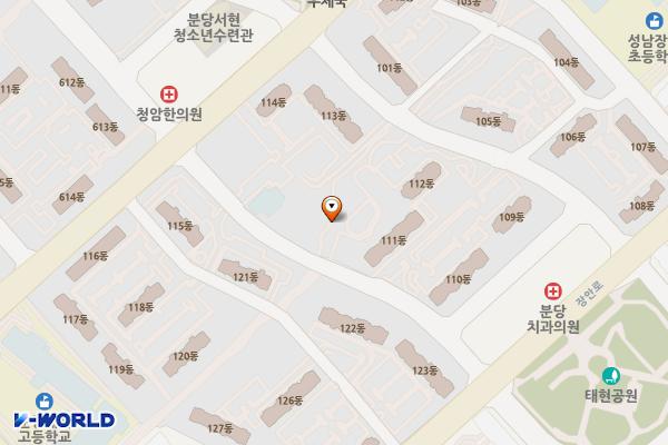 장안어린이공원 위치 지도 — 경기도 성남시 분당구 분당동 89