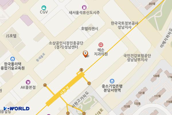 코코프라자시장 위치 지도 — 경기도 성남시 분당구 서현로210번길 20 (서현동)