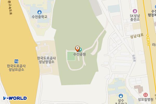 수진공원(관리사무소 옆) 위치 지도 — 경기도 성남시 수정구 수진동 산41-3