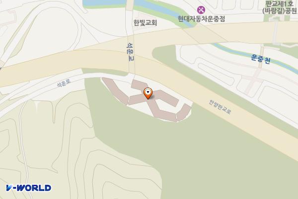 판교모비우스 위치 지도 — 경기도 성남시 분당구 석운로 440 (운중동)