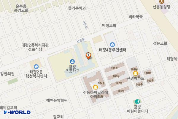 태평4동제3공영주차장 위치 지도 — 경기도 성남시 수정구 남문로 112, 금빛초등학교 (태평동)