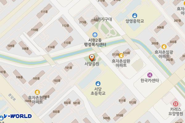 서당어린이공원 위치 지도 — 경기도 성남시 분당구 서현2동 302-1