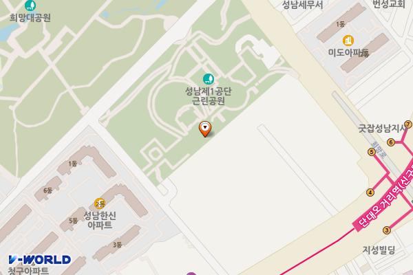 제1공단근린공원(건축시설) 위치 지도 — 경기도 성남시 수정구 희망로 475 (신흥동)