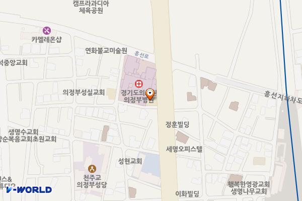 의정부2동주민센터 2층 위치 지도 — 경기도 의정부시 신흥로 275 (의정부동, 의정부2동주민센터)