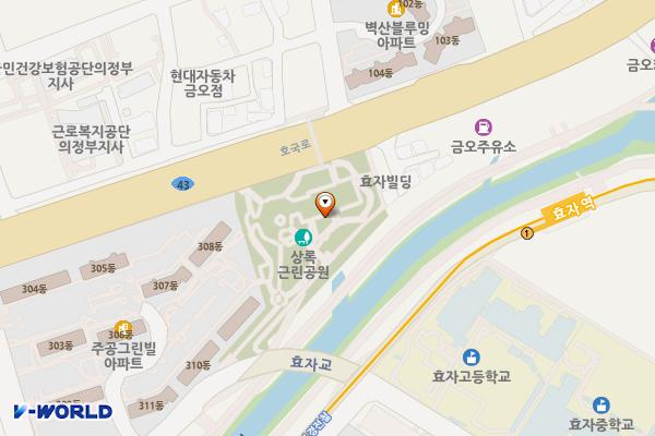 상록근린공원 위치 지도 — 경기도 의정부시 호국로 1562 (금오동)