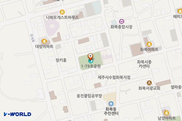 화북일동 1957 위치 지도 — 제주특별자치도 제주시 화북일동 1957