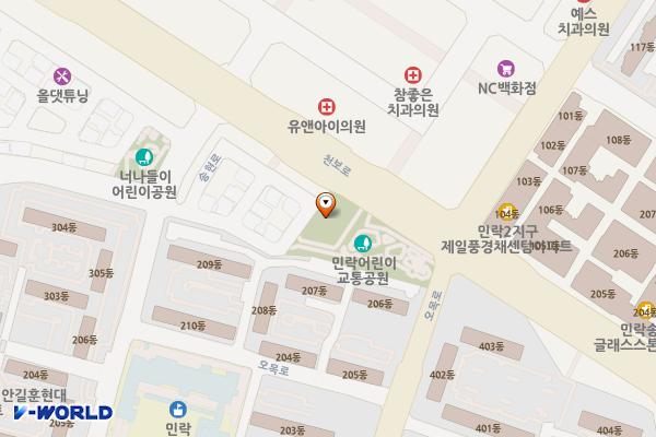해동Ⅲ타워 위치 지도 — 경기도 의정부시 천보로 37(민락동,해동Ⅲ타워)