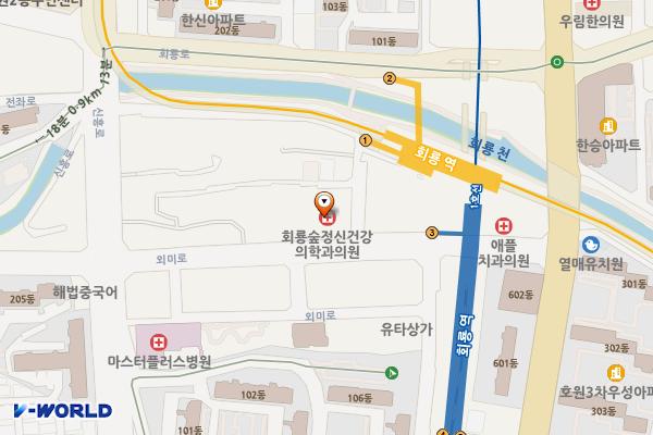 하나프라자 위치 지도 — 경기도 의정부시 외미로 95 (호원동)