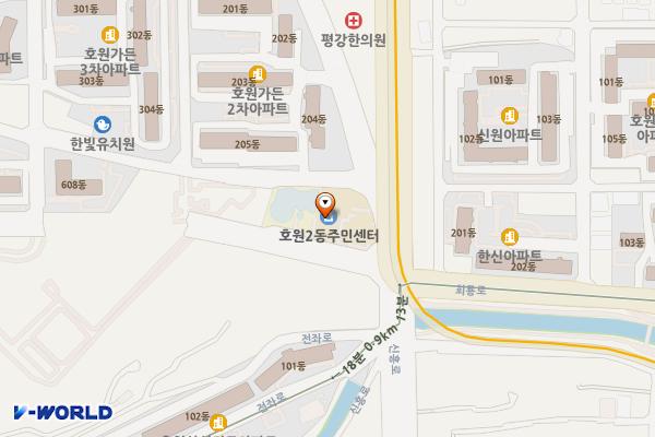 호원2동 행정복지센터 1층 위치 지도 — 경기도 의정부시 신흥로 115 (호원동, 호원2동행정복지센터)