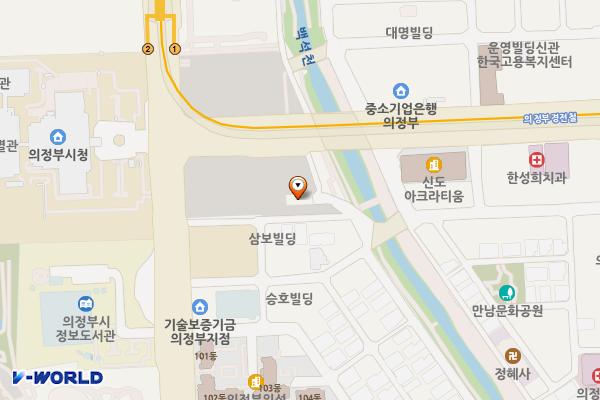 평화의광장(남측) 위치 지도 — 경기도 의정부시 시민로 12 (의정부동)