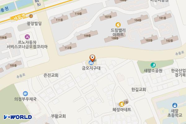 금오지구대 위치 지도 — 경기도 의정부시 추동로108번길 1 (신곡동, 금오지구대)