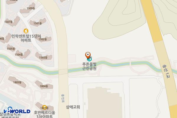 푸른물빛공원(한옥)화장실 위치 지도 — 경기도 의정부시 용민로 457 (민락동)