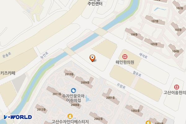 고산지구 제1공영주차장 위치 지도 — 경기도 의정부시 수암로 34 (산곡동)
