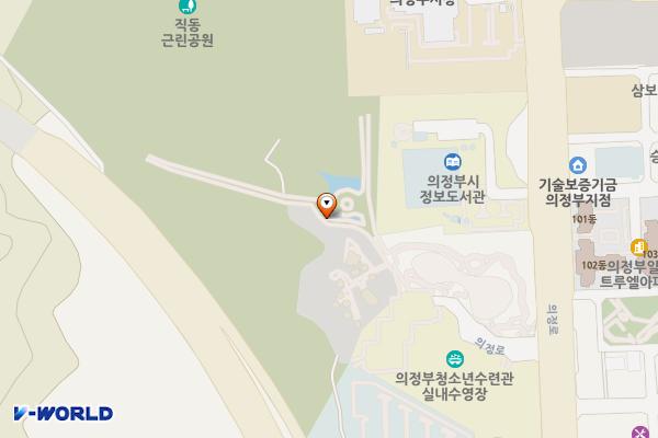 직동근린공원(청소년회관 뒤) 위치 지도 — 경기도 의정부시 의정로 27-35 (의정부동)