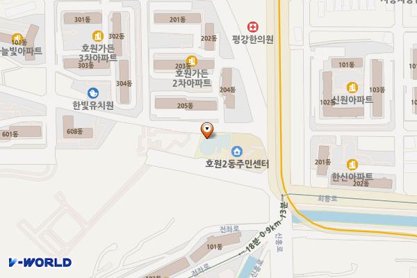 의정부영어도서관2층 위치 지도 — 경기도 의정부시 회룡로 79 (호원동, 의정부영어도서관)
