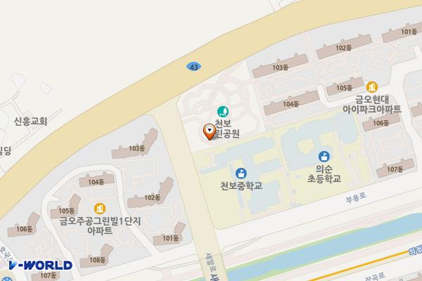 천보근린공원 위치 지도 — 경기도 의정부시 새말로 38 (금오동)