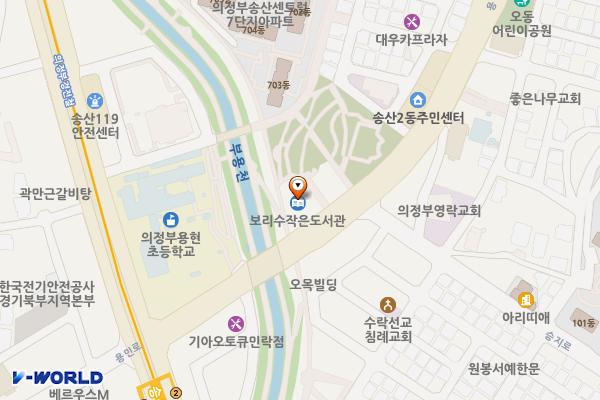 다리목공원 위치 지도 — 경기도 의정부시 용민로 99, 송산노인복지회관 (민락동)