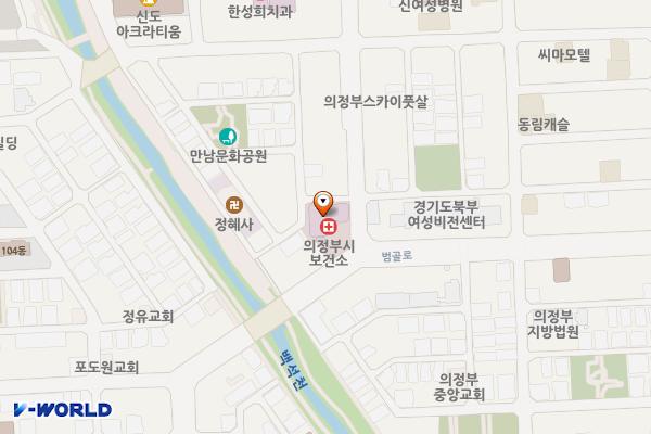 의정부시보건소 3층 위치 지도 — 경기도 의정부시 범골로 131 (의정부동, 의정부시보건소)