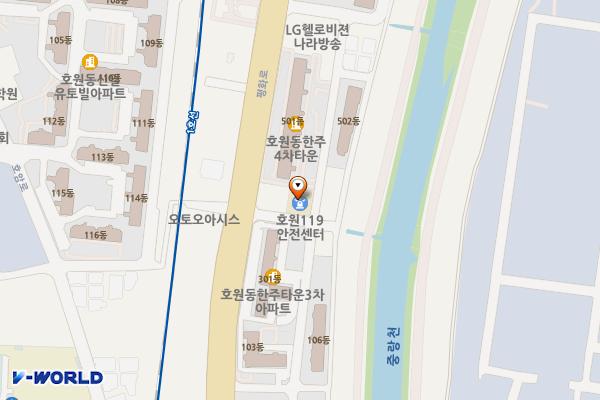 호원119안전센터 위치 지도 — 경기도 의정부시 평화로322번길 7 (호원동, 호원119안전센터)
