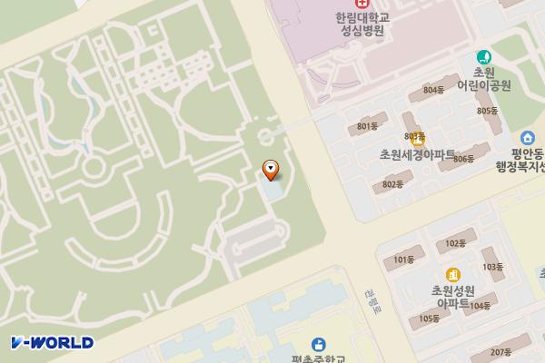 중앙공원 관리사무실 공중화장실 위치 지도 — 경기도 안양시 동안구 관평로 149