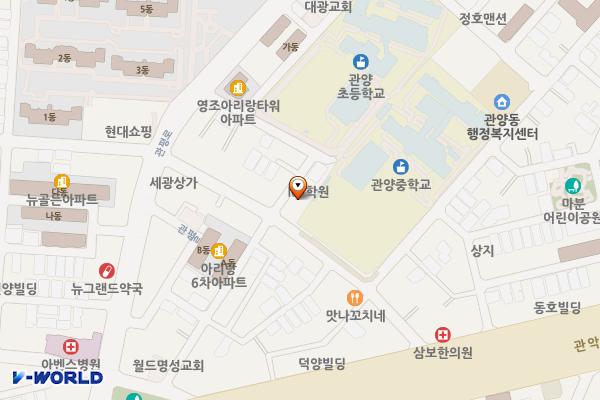 관양시장 공중화장실 위치 지도 — 경기도 안양시 동안구 관평로336번길 31 (관양동)