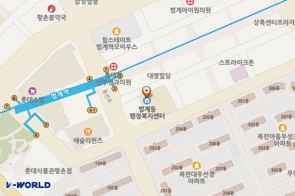 범계동 행정복지센터 화장실 위치 지도 — 경기도 안양시 동안구 평촌대로217번길 63