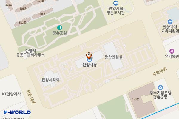 안양시청 공중화장실 위치 지도 — 경기도 안양시 동안구 시민대로 235