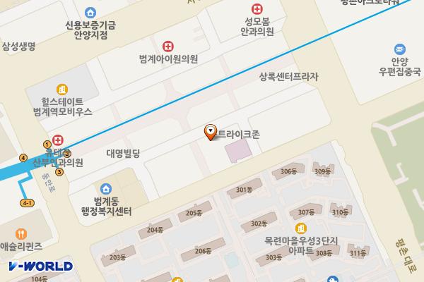 백두프라자 개방화장실 위치 지도 — 경기도 안양시 동안구 평촌대로217번길 27, 백두프라자 (호계동)