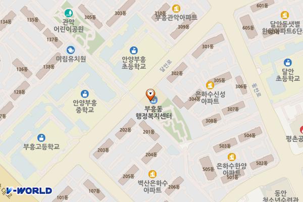 부흥동 행정복지센터 공중화장실 위치 지도 — 경기도 안양시 동안구 달안로 28
