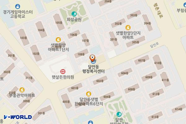 달안동 행정복지센터 공중화장실 위치 지도 — 경기도 안양시 동안구 달안로 65