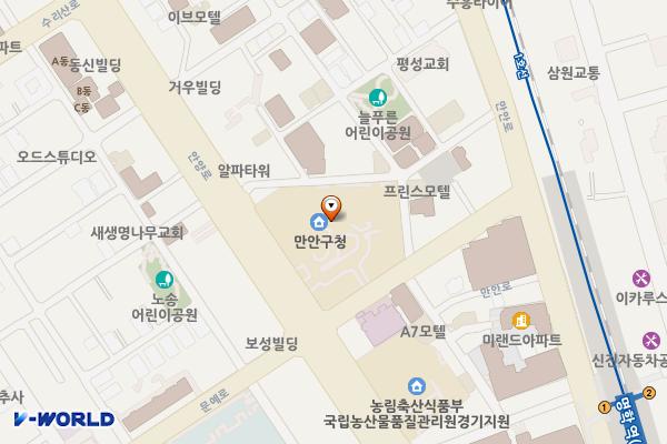 만안구청 청사내 공중화장실 위치 지도 — 경기도 안양시 만안구 안양로 128