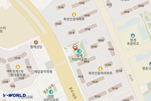 범계어린이공원 공중화장실 위치 지도 — 경기도 안양시 동안구 호계동 1053-5