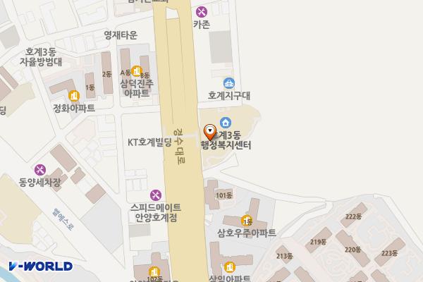 호계복합수영장 위치 지도 — 경기도 안양시 동안구 경수대로 504, 호계복합청사 및 호계3동 주민센터 (호계동)