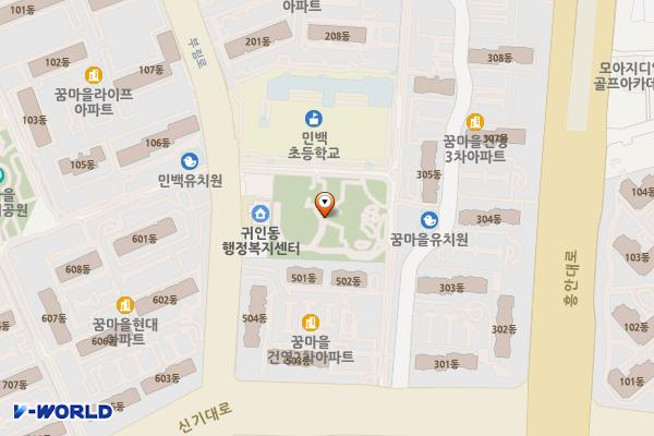민백어린이공원 공중화장실 위치 지도 — 경기도 안양시 동안구 평촌동 933-2