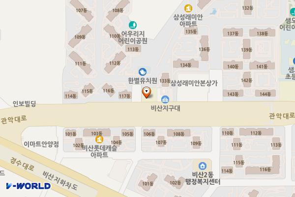 비산도서관 화장실 위치 지도 — 경기도 안양시 동안구 관악대로 123