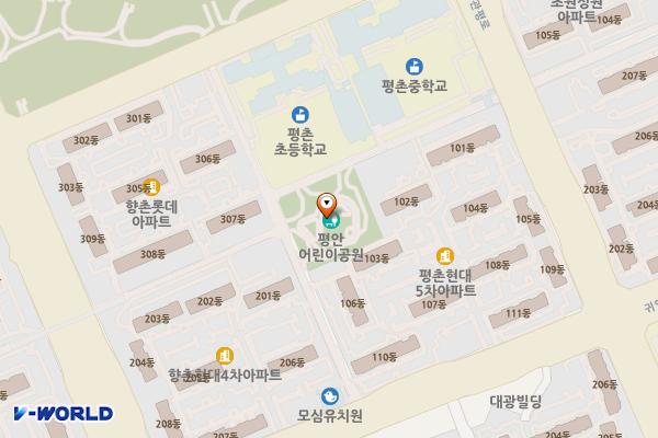 평안어린이공원 공중화장실 위치 지도 — 경기도 안양시 동안구 평촌동 899-6