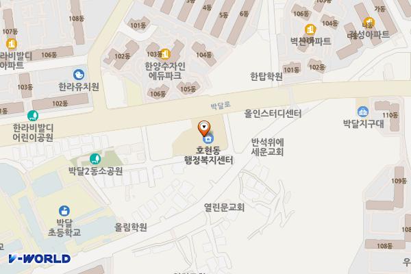 박달2동 행정복지센터 화장실 위치 지도 — 경기도 안양시 만안구 박달로 470 (박달동)
