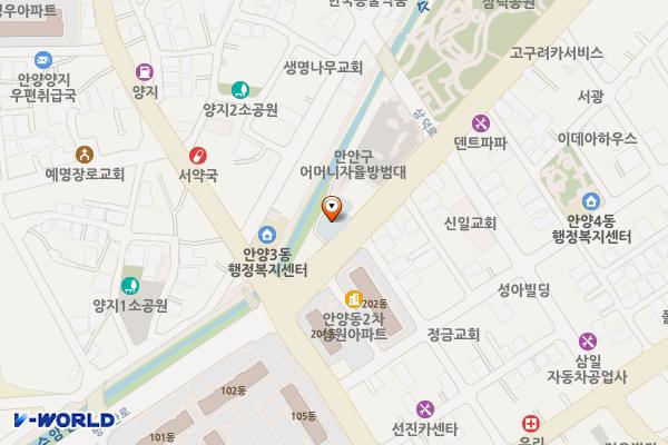 삼덕도서관 화장실 위치 지도 — 경기도 안양시 만안구 병목안로 58, 안양시립삼덕도서관 (안양동)