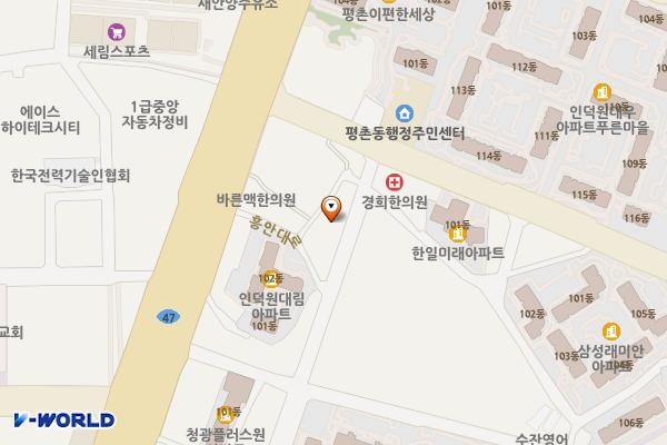 벌말도서관 화장실 위치 지도 — 경기도 안양시 동안구 흥안대로434번길 19-27 (평촌동, 벌말도서관)