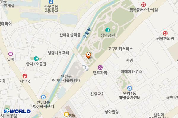 삼덕공원 공중화장실 위치 지도 — 경기도 안양시 만안구 삼덕로 106