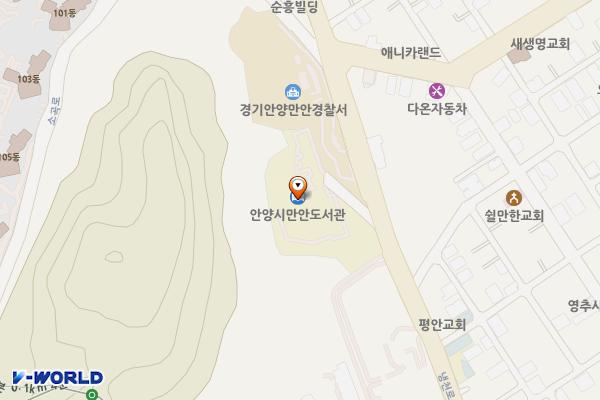 만안도서관 화장실 위치 지도 — 경기도 안양시 만안구 냉천로 51 (안양동, 안양시립만안도서관)