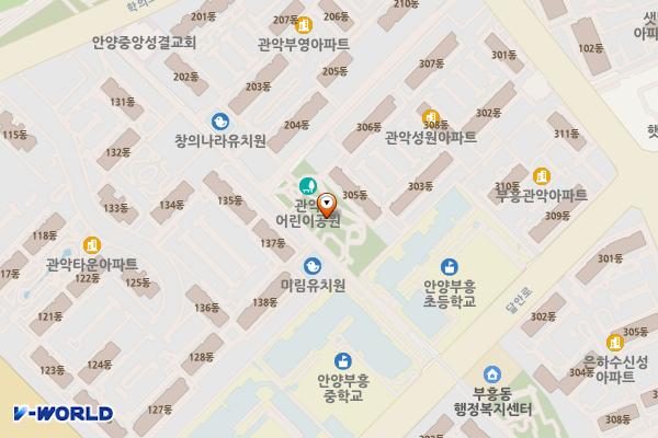 관악어린이공원 공중화장실 위치 지도 — 경기도 안양시 동안구 비산동 1102-6
