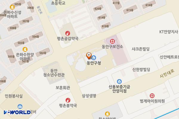 동안구청 공중화장실(1~5층) 위치 지도 — 경기도 안양시 동안구 동안로 158