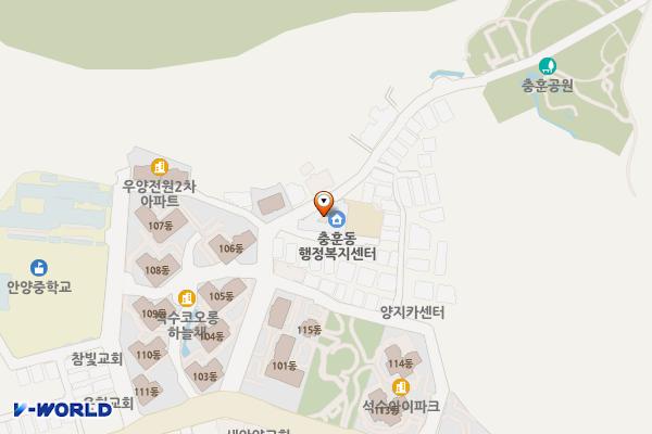 충훈동행정복지센터 화장실 위치 지도 — 경기도 안양시 만안구 충훈로90번길 36