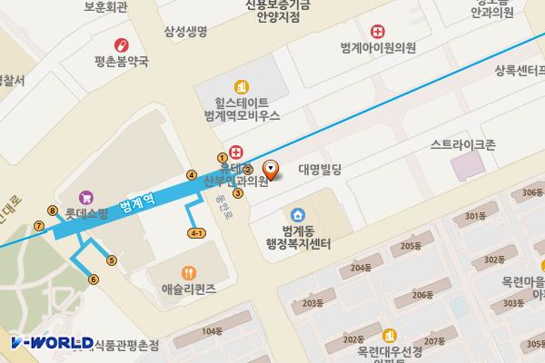범계빌딩 개방화장실 위치 지도 — 경기도 안양시 동안구 평촌대로223번길 65, 범계빌딩 (호계동)