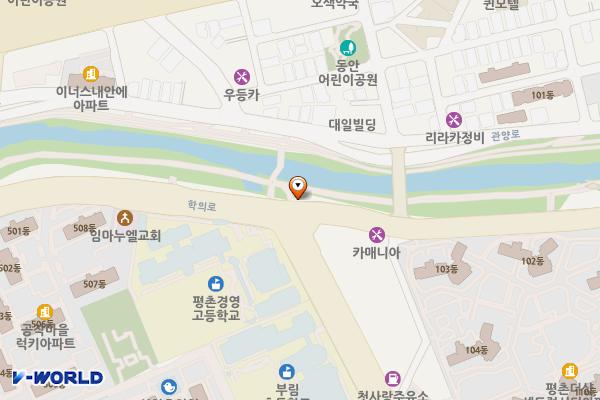 평촌경영고 앞 공중화장실 위치 지도 — 경기도 안양시 동안구 학의로 191