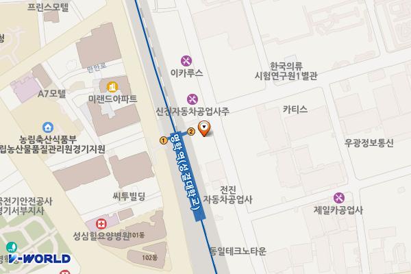 동영벤처스텔3차 개방화장실 위치 지도 — 경기도 안양시 만안구 덕천로 45(안양동)
